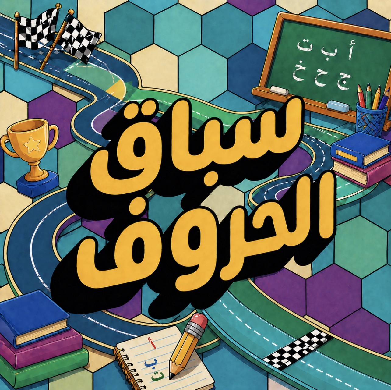 غلاف لعبة سباق الحروف التعليمية